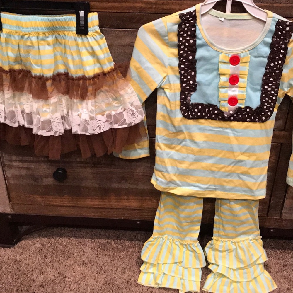 Girls boutique three-piece set size M (3/4)